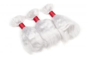 Angora Hair (Mohair), White - Straight, hairlength 10 cm